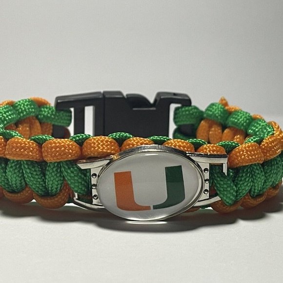 Miami Hurricanes NCAA Paracord Bracelet NEW - Picture 1 of 2